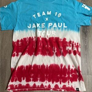 Team 10 Tour Tie-Dye T-Shirt - Red, White, and Blue